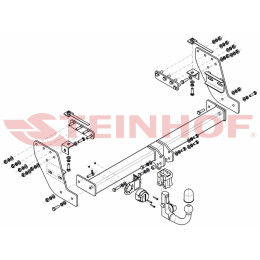 M-335 STEINHOF Фаркоп на Mitsubishi L200 2015-2019, FIAT Fullback 2016-2019 без подрезки бампера. Тип шара: AV (вертикальное быстросъемное крепление шара на ключе). Нагруз