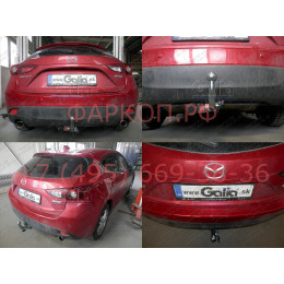 M132C GALIA Полностью оцинкованный фаркоп на Mazda 3 хетчбек 2014-2019. Тип шара: C (горизонтальный съемный). Невидимый вырез бампера. Нагрузки: 1800/90 кг, м