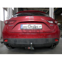 M132C GALIA Полностью оцинкованный фаркоп на Mazda 3 хетчбек 2014-2019. Тип шара: C (горизонтальный съемный). Невидимый вырез бампера. Нагрузки: 1800/90 кг, м