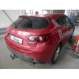 M132C GALIA Полностью оцинкованный фаркоп на Mazda 3 хетчбек 2014-2019. Тип шара: C (горизонтальный съемный). Невидимый вырез бампера. Нагрузки: 1800/90 кг, м