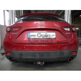 M132C GALIA Полностью оцинкованный фаркоп на Mazda 3 хетчбек 2014-2019. Тип шара: C (горизонтальный съемный). Невидимый вырез бампера. Нагрузки: 1800/90 кг, м