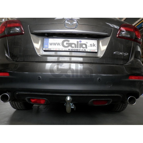 M133C GALIA Полностью оцинкованный фаркоп на Mazda CX-9 2007-2012, 2012-2017. Подрозетник убирается за бампер. Тип шара: C (горизонтальный съемный). Установка без снятия и выреза бампера. Нагрузки: 1600/100 кг, масса фаркопа 17,07 кг