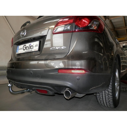 M133C GALIA Полностью оцинкованный фаркоп на Mazda CX-9 2007-2012, 2012-2017. Подрозетник убирается за бампер. Тип шара: C (горизонтальный съемный). Установка без снятия и выреза бампера. Нагрузки: 1600/100 кг, масса фаркопа 17,07 кг
