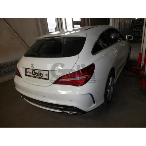 M146A GALIA Полностью оцинкованный фаркоп на Mercedes CLA-Class c117 купе / X117 универсал 2013-2019. Подрозетник убирается за бампер. Тип шара: A. Невидимый вырез бампера. Нагрузки: 1700/100 кг, масса фаркопа 15,32 кг