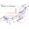MI 21 AVTOS Фаркоп на Mitsubishi Outlander XL 2007-2012, Citroen C-Crosser 2007-2012, Peugeot 4007 2007-2012. Необходима подрезка бампера. Тип шара: A. Нагрузки: 1500/75 кг, масса фаркопа 24,5 кг (без электрики в комплекте)