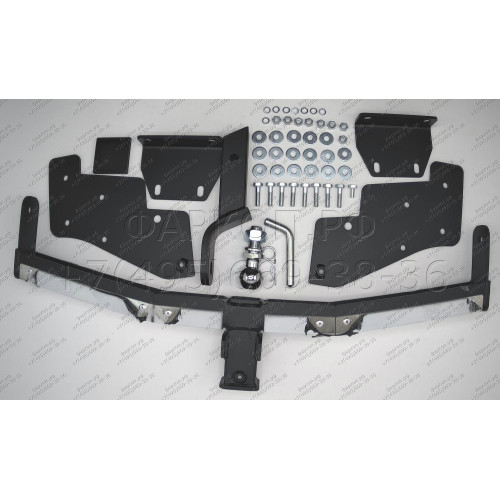 MPJ-99-991124.00 PT GROUP Фаркоп с нержавеющей накладкой на Mitsubishi Pajero III 2000-2008, IV 2008-2020 без подрезки бампера. Тип шара: E (легкосъемный шар под квадрат). Нагрузки: 3500/135 кг, масса фаркопа 25,5 кг (без электрики в комплекте)