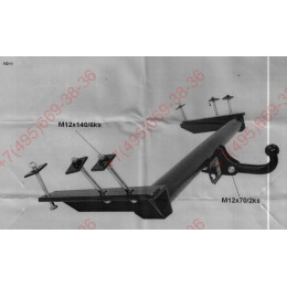 N011C GALIA Полностью оцинкованный фаркоп на Nissan Patrol GR Y61 1997-2010. Тип шара: C (горизонтальный съемный). Установка без снятия и выреза бампера. Нагруз