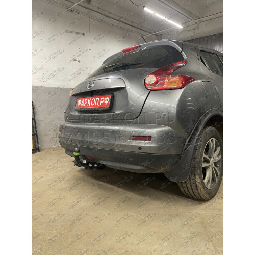 N116-A Лидер-плюс ТСУ для Nissan Juke только 2WD, кроме авто с двигателем 1.6 Turbo 2011-2019 без выреза бампера. Нагрузки: 1100/75 кг, масса фаркопа 14,24 кг (без электрики в комплекте)
