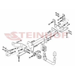 O-094 STEINHOF Фаркоп на Opel Antara, кроме flex-fix 02/2007-2017 без снятия и подрезки бампера. Тип шара: AV (вертикальное быстросъемное крепление шара на ключе). 
