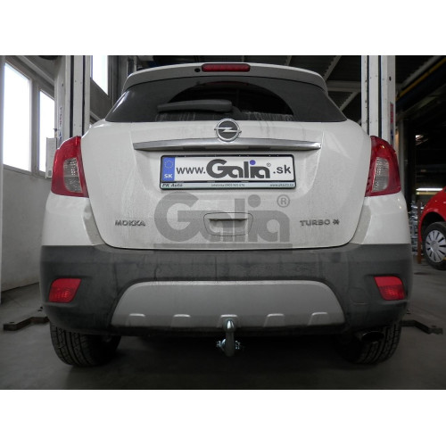 O063A GALIA Полностью оцинкованный фаркоп на Opel Mokka 2012-2019, Chevrolet Tracker 2013-2015. Подрозетник убирается за бампер. Тип шара: A. Невидимый вырез бампера. Нагрузки: 1500/75 кг, масса фаркопа 16,22 кг