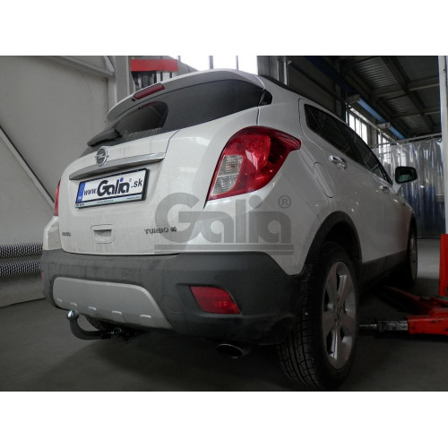 O063A GALIA Полностью оцинкованный фаркоп на Opel Mokka 2012-2019, Chevrolet Tracker 2013-2015. Подрозетник убирается за бампер. Тип шара: A. Невидимый вырез бампера. Нагрузки: 1500/75 кг, масса фаркопа 16,22 кг