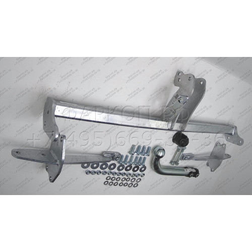 O063A GALIA Полностью оцинкованный фаркоп на Opel Mokka 2012-2019, Chevrolet Tracker 2013-2015. Подрозетник убирается за бампер. Тип шара: A. Невидимый вырез бампера. Нагрузки: 1500/75 кг, масса фаркопа 16,22 кг