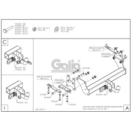 O069C GALIA Полностью оцинкованный фаркоп на Renault Master шасси 2010-2024, Opel Movano шасси 2010-2021, Nissan NV400 шасси 2011-2021, Nissan Interstar шасси 2010-2024. Тип шара: C (горизонт