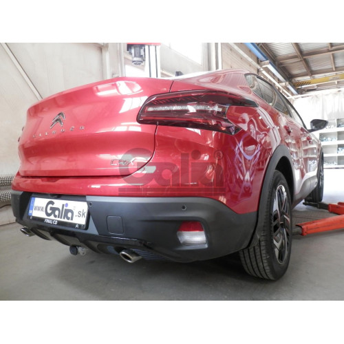 O074C GALIA Полностью оцинкованный фаркоп на Citroen C4 X 2023-, Opel Mokka 2020-, Jeep Avenger 2023-. Тип шара: C (горизонтальный съемный). Невидимый вырез бампера. Нагрузки: 1400/85 кг, масса фаркопа 17,37 кг