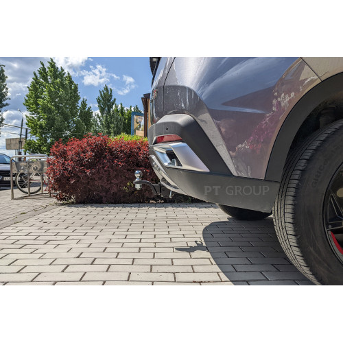 OMO-22-991122.00 PT GROUP Фаркоп на Omoda C5 2022-2024 без подрезки бампера. Тип шара: E (легкосъемный шар под квадрат). Нагрузки: 1500/75 кг, масса фаркопа 15,3 кг (без электрики в комплекте)