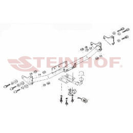 P-031 STEINHOF Фаркоп на Peugeot 306 хетчбек 3/5 дверей 1993-2001. Требуется подрезка бампера. Тип шара: H (сварное крепление шара). Нагрузки: 1200/55 кг, масса фар