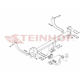 P-042 STEINHOF Фаркоп на Peugeot 407 универсал 2004-2008 (без подрезки бампера), Peugeot 407 универсал 2008-2011 (требуется подрезка бампера). Тип шара: A. Нагрузки: 1600/7