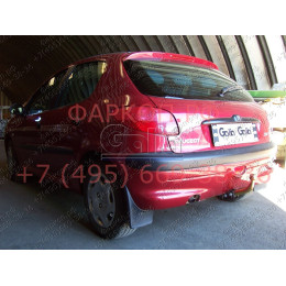 P003A GALIA Полностью оцинкованный фаркоп на Peugeot 206 хетчбек 3/5 дверей, купе, кабриолет 1998-2003. Подрозетник убирается за бампер. Тип шара: A. Подрезк