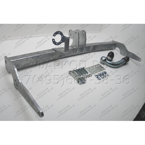 P003A GALIA Полностью оцинкованный фаркоп на Peugeot 206 хетчбек 3/5 дверей, купе, кабриолет 1998-2003. Подрозетник убирается за бампер. Тип шара: A. Подрезка бампера. Нагрузки: 1100/50 кг, масса фаркопа 13,02 кг
