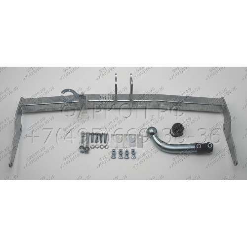 P003A GALIA Полностью оцинкованный фаркоп на Peugeot 206 хетчбек 3/5 дверей, купе, кабриолет 1998-2003. Подрозетник убирается за бампер. Тип шара: A. Подрезка бампера. Нагрузки: 1100/50 кг, масса фаркопа 13,02 кг