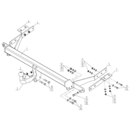 PE 01 AVTOS Фаркоп на Peugeot Partner L1 2008-2018, 2018-, Citroen Berlingo L1 2008-2018, 2018-, Toyota Proace City L1 2019-, Opel Combo L1 2018-, Peugeot Rifter L1 2019-, FIAT Doblo L1 2022-. Требуется подрезка бампера. Тип шара: A. Нагрузки: 1300/75 кг,