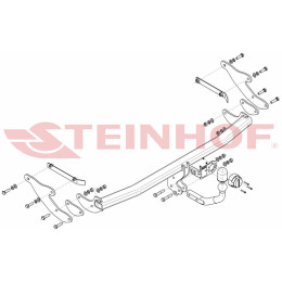 R-043 STEINHOF Фаркоп на Renault Scenic 2016-2018, Renault Grand Scenic 2018-2022 без подрезки бампера. Тип шара: A. Нагрузки: 1850/80 кг, масса фаркопа 20,2 кг (без электрики в ком