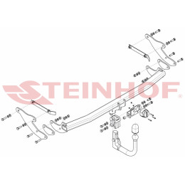 R-044 STEINHOF Фаркоп на Renault Scenic 2016-2018, Renault Grand Scenic 2018-2022 без подрезки бампера. Тип шара: AV (вертикальное быстросъемное крепление шара на ключе). Наг