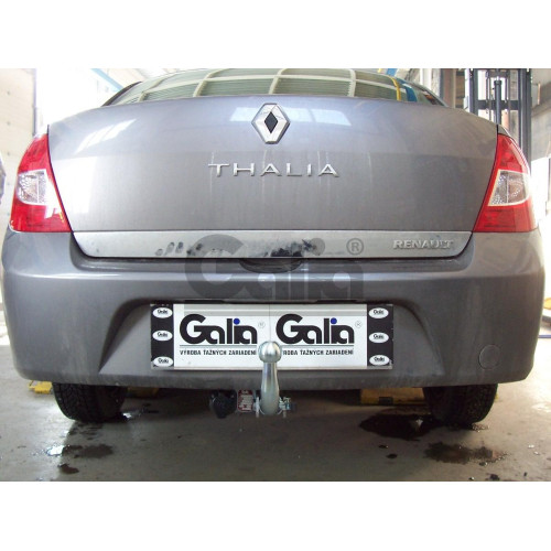 R083C GALIA Полностью оцинкованный фаркоп на Renault Symbol седан 2000-2008, 2008-2012. Тип шара: C (горизонтальный съемный). Установка без снятия и выреза бампера. Нагрузки: 1150/75 кг, масса фаркопа 14,1 кг