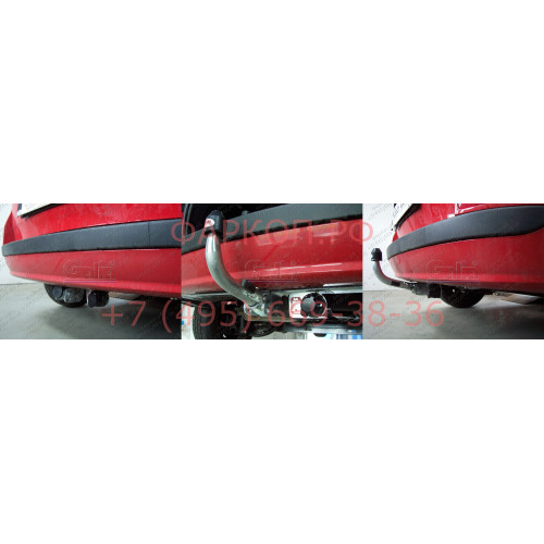 R085C GALIA Полностью оцинкованный фаркоп на Renault Clio GrandTour III универсал 2008-2013, Clio GrandTour IV универсал 2008-2013. Подрозетник убирается за бампер. Тип шара: C (горизонтальный съемный). Установка без снятия и выреза бампера. Нагрузки: 120