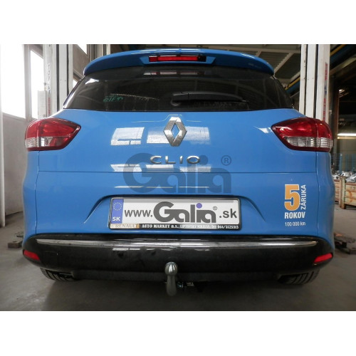 R085C GALIA Полностью оцинкованный фаркоп на Renault Clio GrandTour III универсал 2008-2013, Clio GrandTour IV универсал 2008-2013. Подрозетник убирается за бампер. Тип шара: C (горизонтальный съемный). Установка без снятия и выреза бампера. Нагрузки: 120
