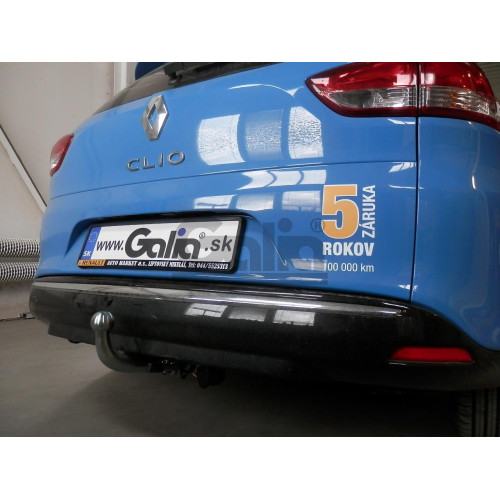 R085C GALIA Полностью оцинкованный фаркоп на Renault Clio GrandTour III универсал 2008-2013, Clio GrandTour IV универсал 2008-2013. Подрозетник убирается за бампер. Тип шара: C (горизонтальный съемный). Установка без снятия и выреза бампера. Нагрузки: 120