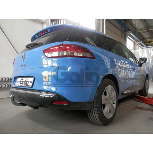 R085C GALIA Полностью оцинкованный фаркоп на Renault Clio GrandTour III универсал 2008-2013, Clio GrandTour IV универсал 2008-2013. Подрозетник убирается за бампер. Тип шара: C (горизонтальный съемный). Установка без снятия и выреза бампера. Нагрузки: 120