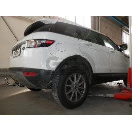 R093C GALIA Полностью оцинкованный фаркоп на Land Rover Range Rover Evoque 2011-2019. Тип шара: C (горизонтальный съемный). Невидимый вырез бампера. Нагрузки: 2000/125 