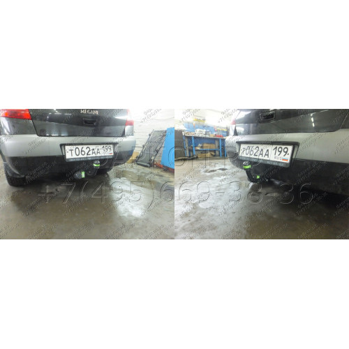R103-A Лидер-плюс ТСУ для Renault Megane 2 седан 2003-2009 без выреза бампера. Нагрузки: 1100/75 кг, масса фаркопа 14,94 кг (без электрики в комплекте)