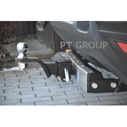 RDU-16-991124.00 PT GROUP Распродажа! Фаркоп с нержавеющей накладкой на Renault Duster 2016-2020 без подрезки бампера. Тип шара: E (легкосъемный шар под квадрат). Н