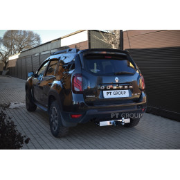 RDU-16-991124.00 PT GROUP Распродажа! Фаркоп с нержавеющей накладкой на Renault Duster 2016-2020 без подрезки бампера. Тип шара: E (легкосъемный шар под квадрат). Н