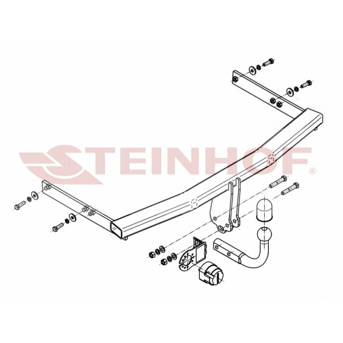 S-150 STEINHOF Фаркоп на Seat Ibiza хетчбек 3/5 дверей (6J), кроме Coupra 07/2008-2017, Seat Ibiza универсал 2010-2017. Требуется подрезка бампера. Тип шара: A. Нагрузки: 1400/75 кг, масса фаркопа 14,7 кг (без электрики в комплекте)