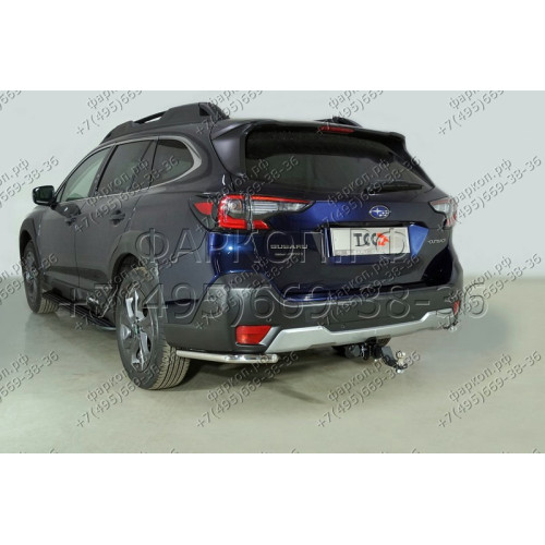 TCU00291 ТСС Фаркоп на Subaru Outback 2021-. Требуется подрезка бампера. Тип шара: E (шаровый узел под американский квадрат). Нагрузки: 1250/75 кг
