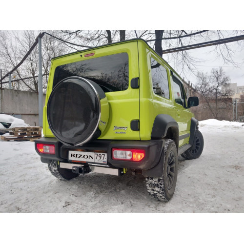 FA 0350-E(N) Бизон Фаркоп с хромированной накладкой на Suzuki Jimny 2018- без подрезки бампера. Тип шара: E (легкосъемный шар под квадрат). Нагрузки: 1800/130 кг. Не комплектуется электрикой
