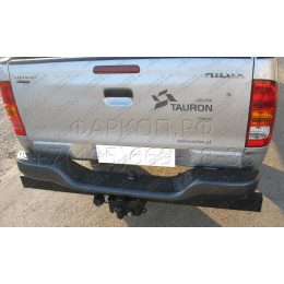 T-148 STEINHOF Фаркоп на Toyota Hilux 4WD двойная кабина, бампер со ступенькой с силовой балкой 2005-2010 без снятия и подрезки бампера. Тип шара: F. Нагрузки: 28