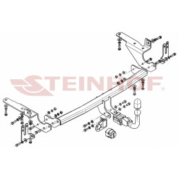 T-189 STEINHOF Фаркоп на Toyota RAV4 с запасным колесом на двери 2006-2013 без подрезки бампера. Тип шара: AH (горизонтальное быстросъемное крепление шара на