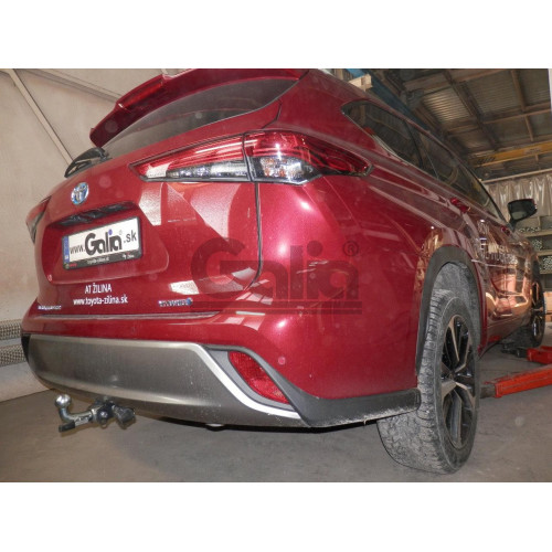 T077A GALIA Полностью оцинкованный фаркоп на Toyota Highlander 2021-. Тип шара: A. Без подрезки бампера. Нагрузки: 2200/100 кг, масса фаркопа 19,32 кг
