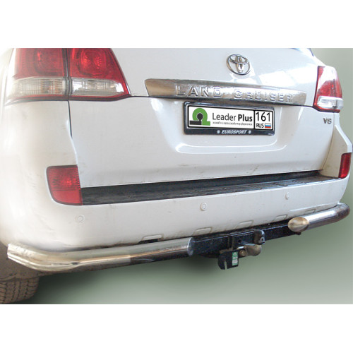 T110-F Лидер-плюс ТСУ для Toyota Land Cruiser 200 2007-2021, Lexus LX570 2007-2021, Lexus LX450d 2015-2021 без снятия и выреза бампера. Тип шара: F. Нагрузки: 2000/100 кг, масса фаркопа 19,86 кг (без электрики в комплекте)