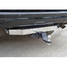 TCU00025 ТСС Фаркоп на Toyota Land Cruiser Prado 150 2009-2023 с накладкой с надписью Prado без подрезки бампера. Тип шара: E (шаровый узел под американский квадрат). 