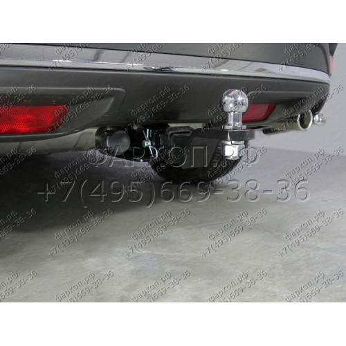 TCU00107N ТСС Фаркоп на Mazda CX-9 2017-2024 без подрезки бампера. Тип шара: E (шаровый узел под американский квадрат с нержавеющим шаром). Нагрузки: 1500/75 кг