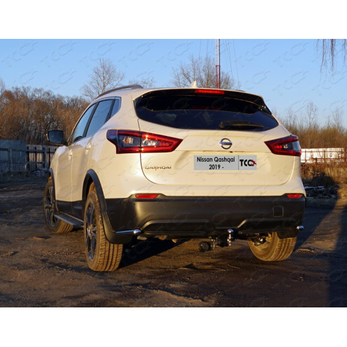TCU00138 ТСС Фаркоп на Nissan Qashqai 2019-2021 без подрезки бампера. Тип шара: E (шаровый узел под американский квадрат). Нагрузки: 1200/80 кг