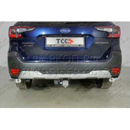 TCU00291 ТСС Фаркоп на Subaru Outback 2021-. Требуется подрезка бампера. Тип шара: E (шаровый узел под американский квадрат). Нагрузки: 1250/75 кг