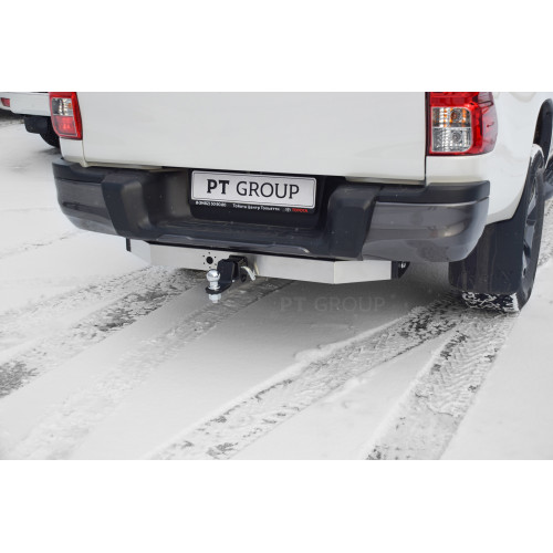 THI-15-991124.00 PT GROUP Фаркоп с нержавеющей накладкой на Sollers ST6 2023-, Sollers ST8 2025-, Toyota Hilux 2015-, JAC T6 2015-, JAC T8 2023-, JAC T8 Pro 2023- без подрезки бампера. Тип шара: E (легкосъемный шар под квадрат). Нагрузки: 3500/140 кг, мас