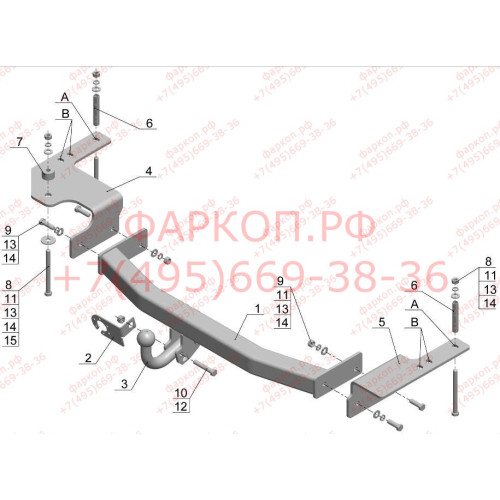 TY 28 AVTOS Фаркоп на Toyota Land Cruiser 200 2007-2021, Lexus LX 2007-2022. Необходима подрезка бампера. Тип шара: A. Нагрузки: 1500/75 кг, масса фаркопа 18,5 кг (без электрики в комплекте)