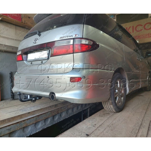 H.T46.A HALTY Фаркоп на Toyota Estima 2000-2006 (в т.ч. комплектация Aeras), Toyota Alphard 2002-2008, Toyota Previa 2000-2006. Возможно потребуется подрезка бампера. Тип шара: A. Нагрузки: 750/75 кг, масса фаркопа 21,8 кг